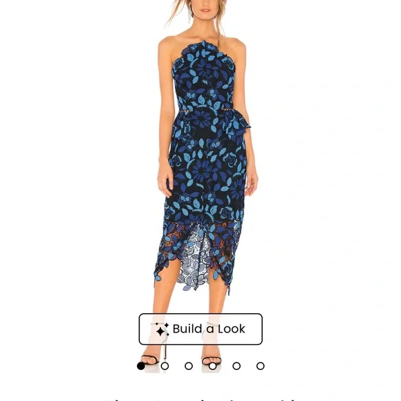 Elliatt | Dresses | Elliatt Midnight Blue Floral Lace Midi Dress | Poshmark
